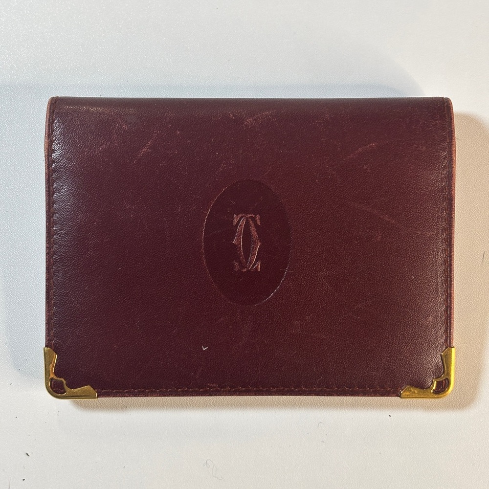 Vintage Cartier Bordeaux Leather Bi-Fold Wallet
Made in France